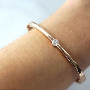 Women’s 14k Yellow Gold Diamond Bracelet Bangle by Sabrina